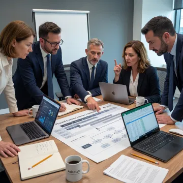 Financial consultants planning an operational improvement roadmap