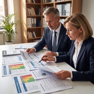 Financial compliance consultants reviewing internal controls