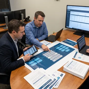 Consultants mapping a financial technology platform strategy