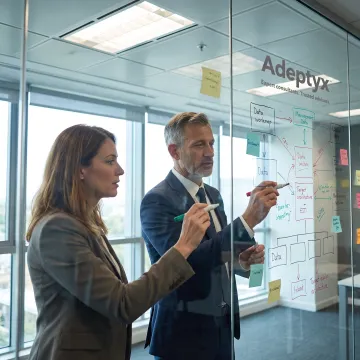 Consultants mapping financial data architecture