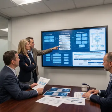 Consultants planning a financial systems modernization roadmap