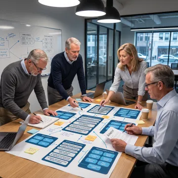 Consultants planning financial technology transformation