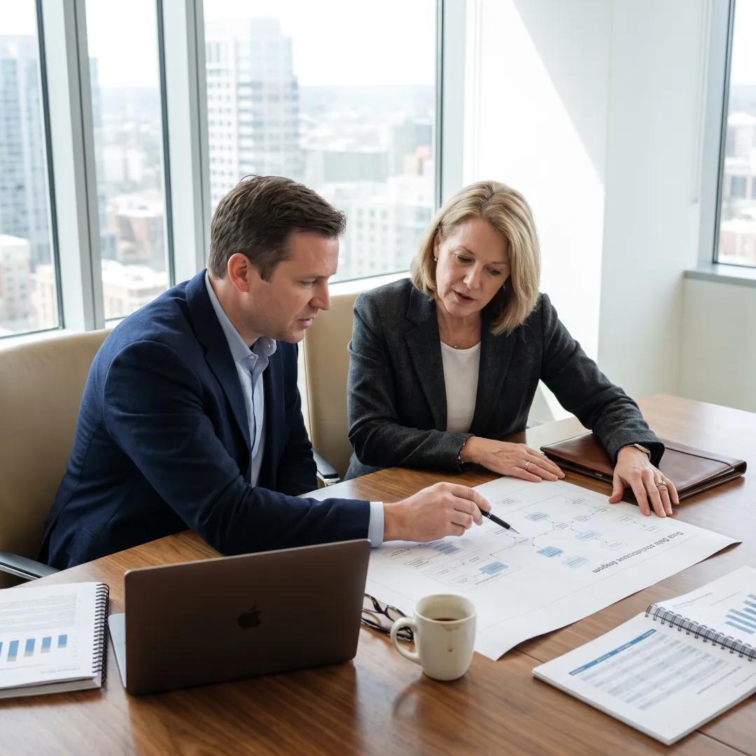 Consultants planning a financial data platform
