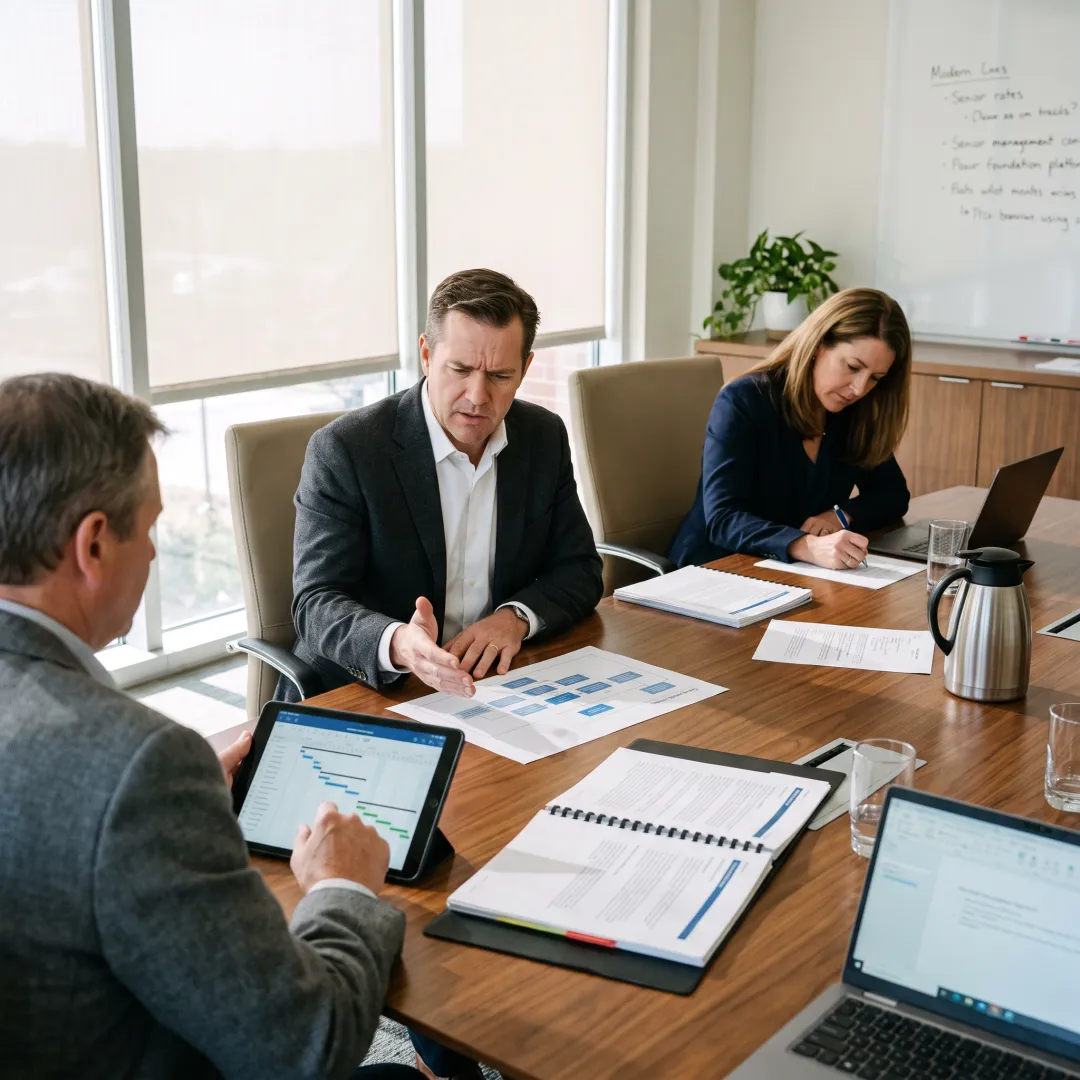 Consultants planning a financial technology transformation