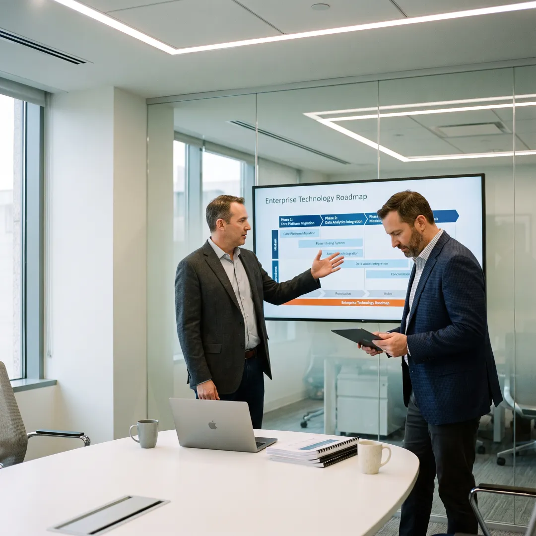 Consultants planning financial technology modernization