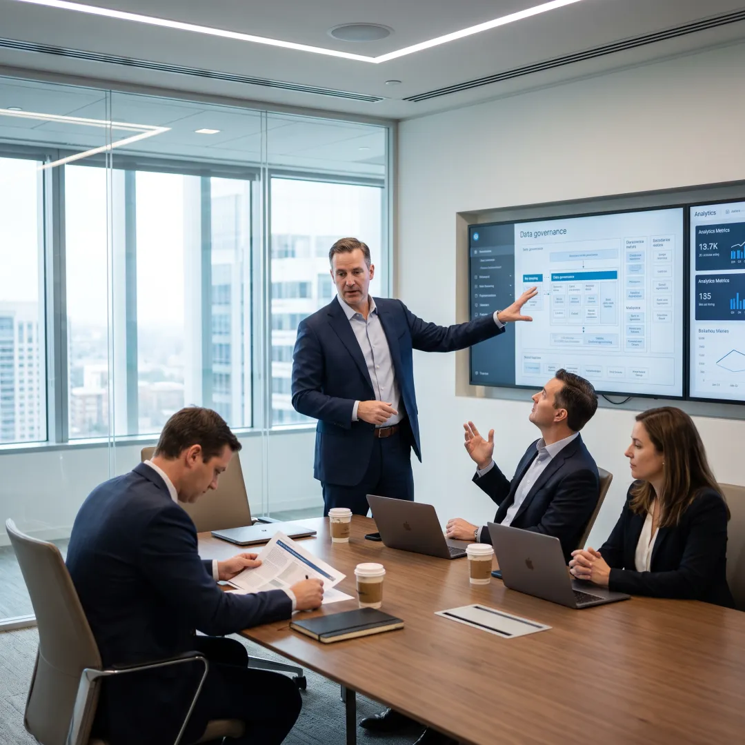 Consultant presenting financial data strategy