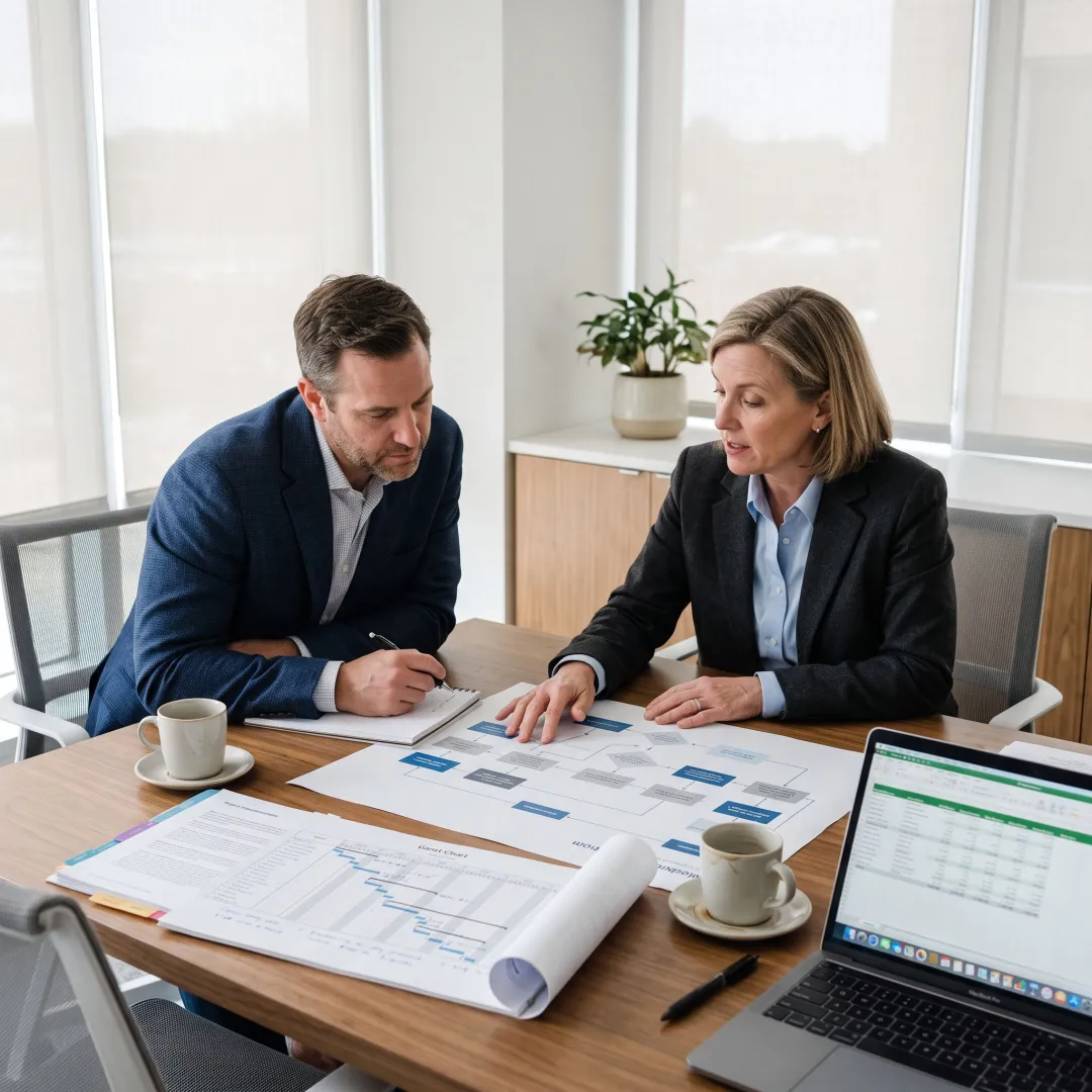 Consultants planning a financial systems modernization roadmap