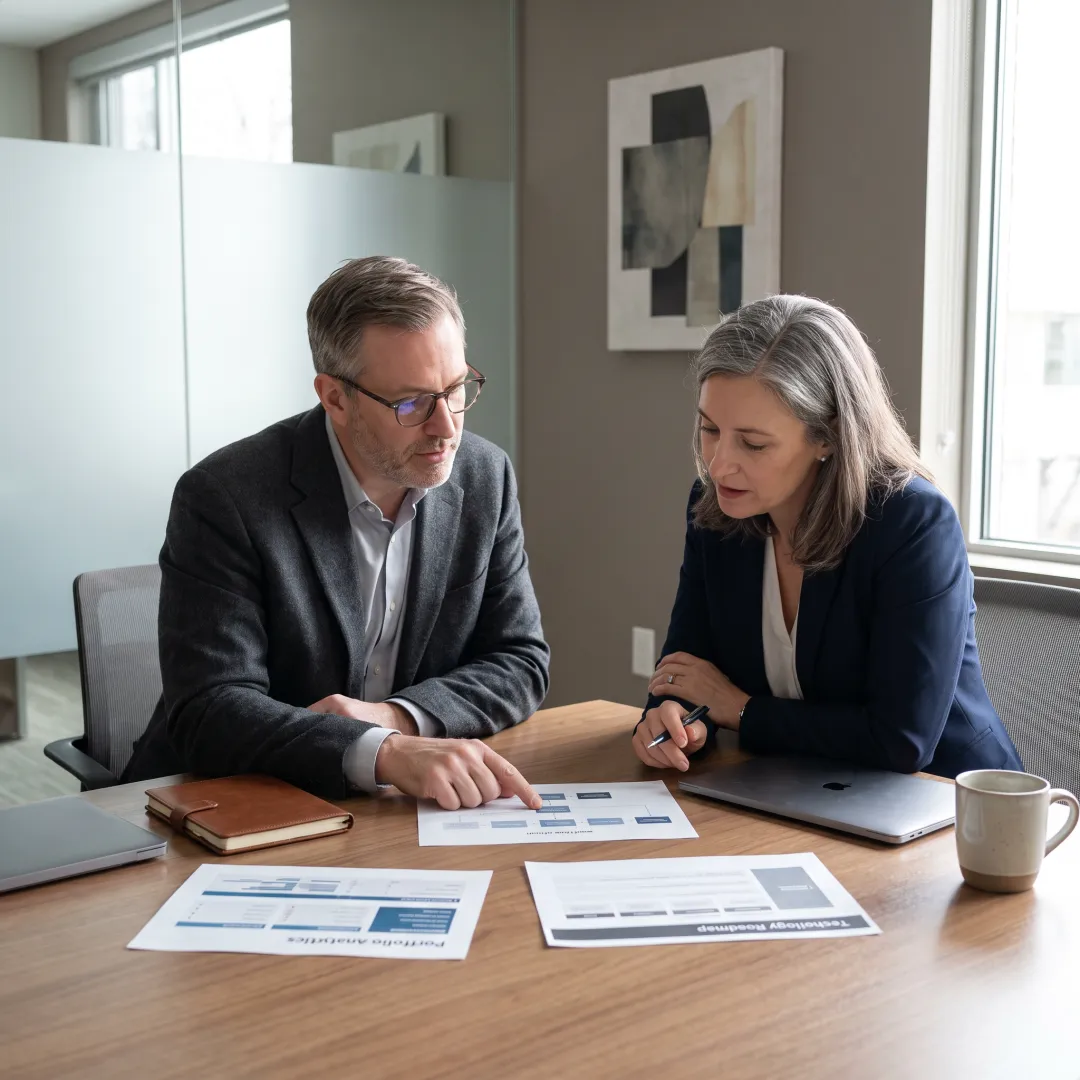 Asset management consultants planning a technology roadmap