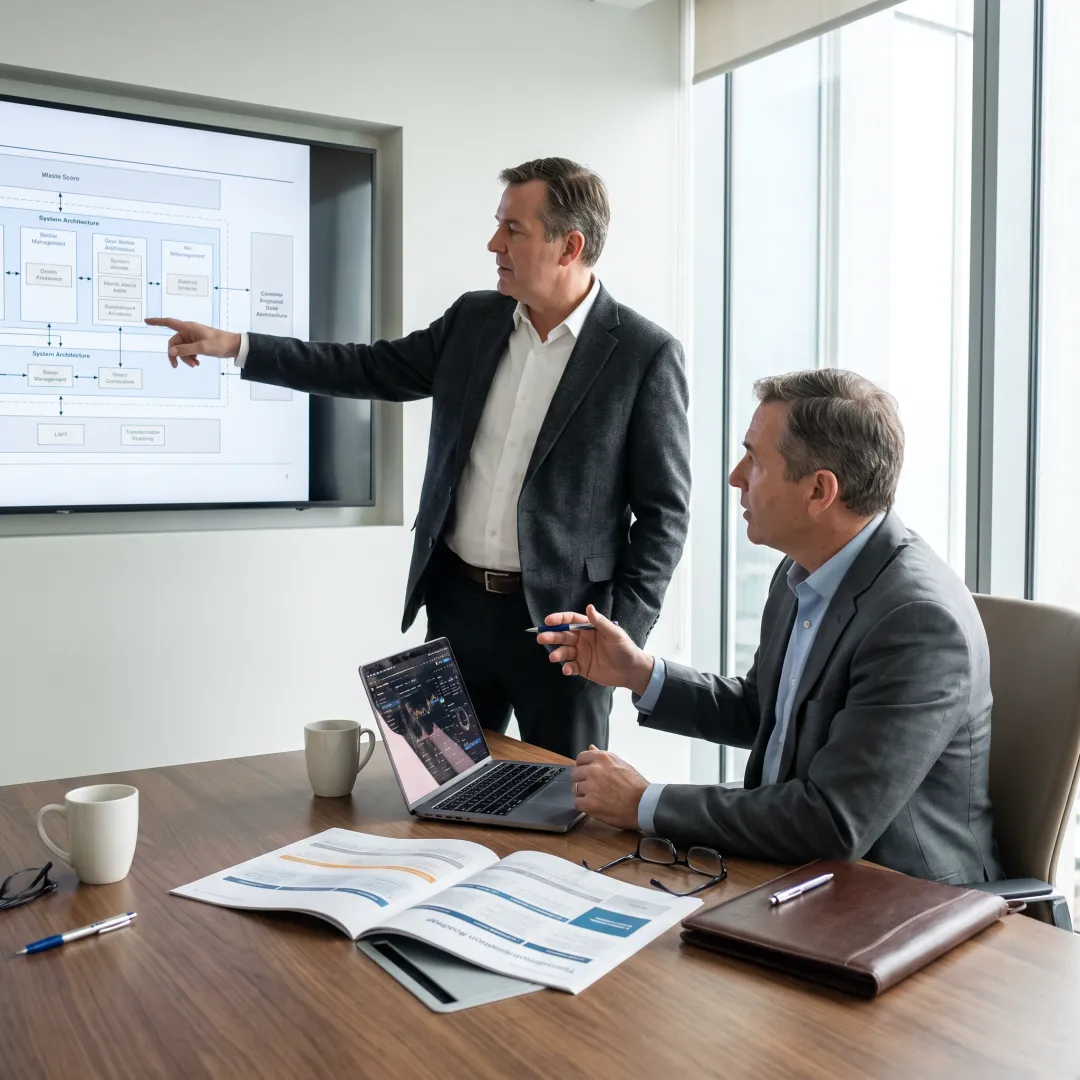 Consultants planning a financial technology transformation