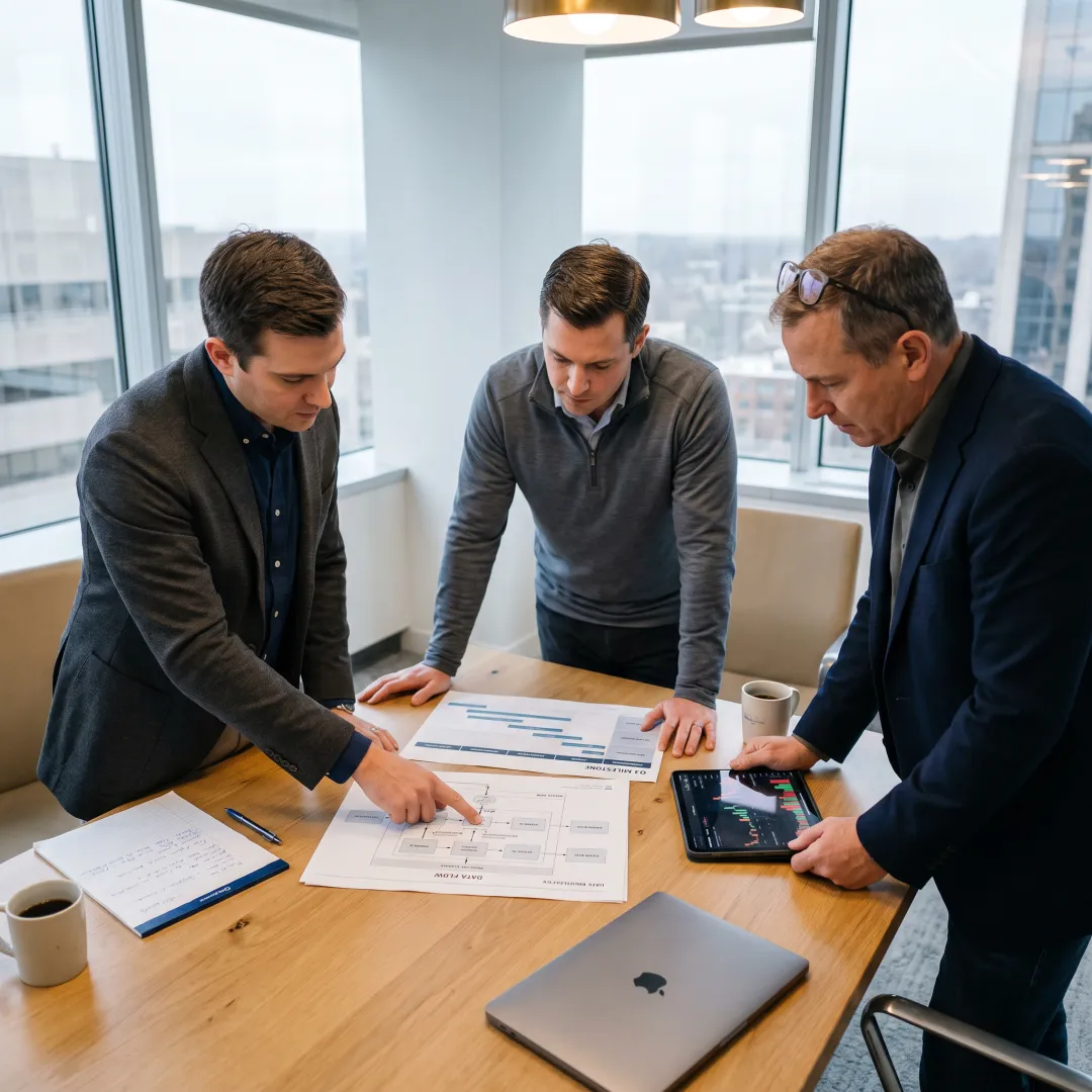 Financial consultants planning a technology roadmap