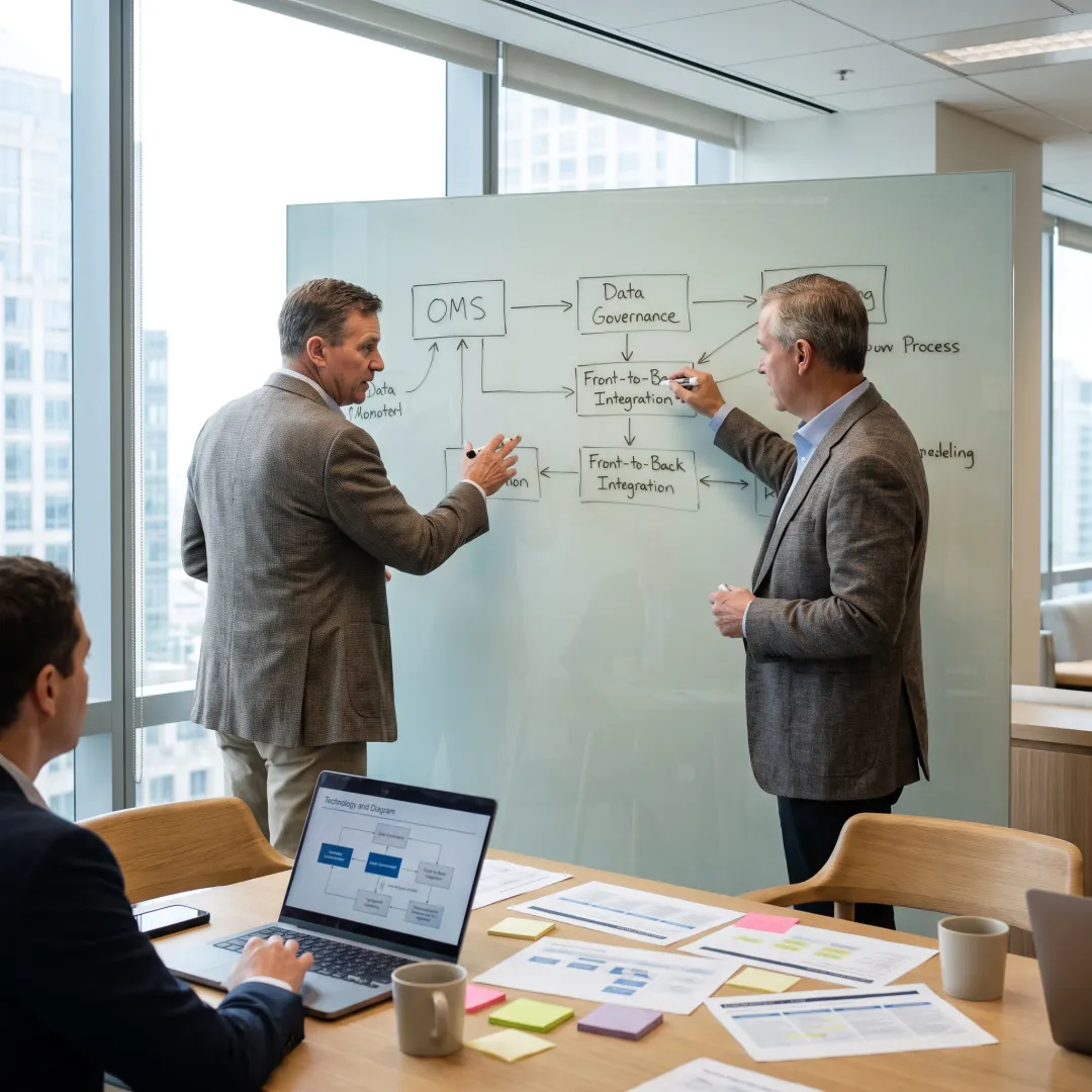 Consultants mapping an investment management transformation