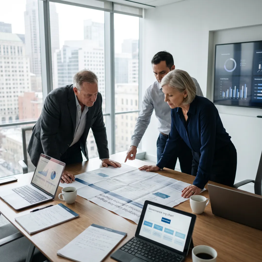 Consultants planning a financial data strategy