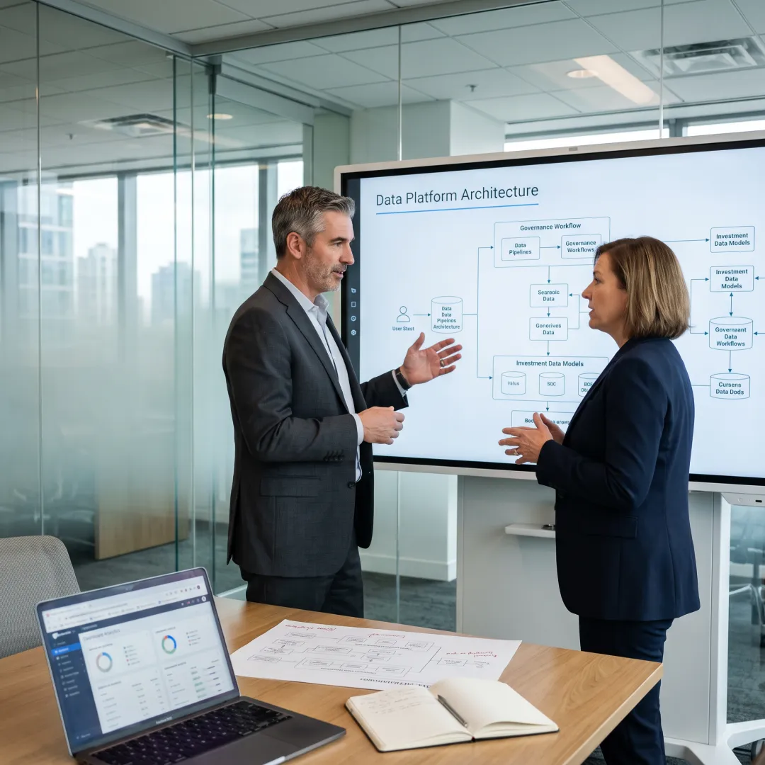 Consultants planning a financial data platform