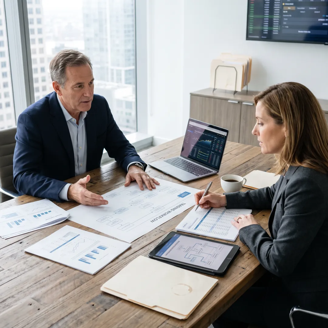 Consultants planning a trading operations modernization