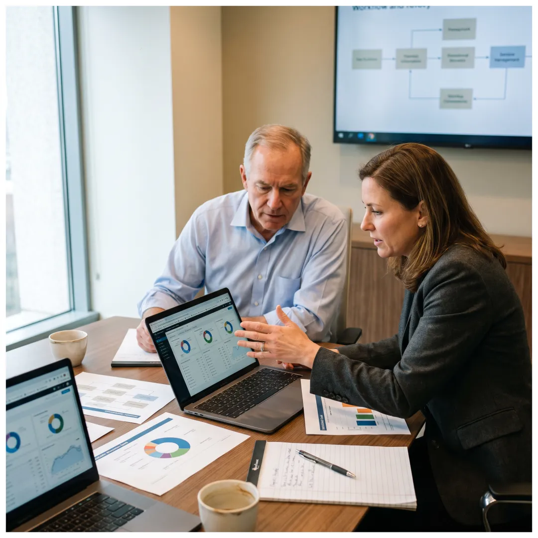 Consultants planning a portfolio rebalancing technology strategy