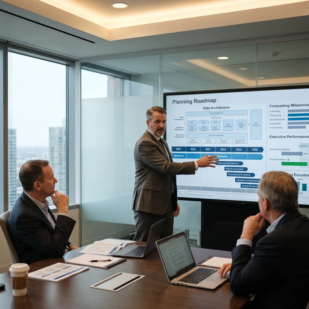 Consultant presenting financial planning roadmap