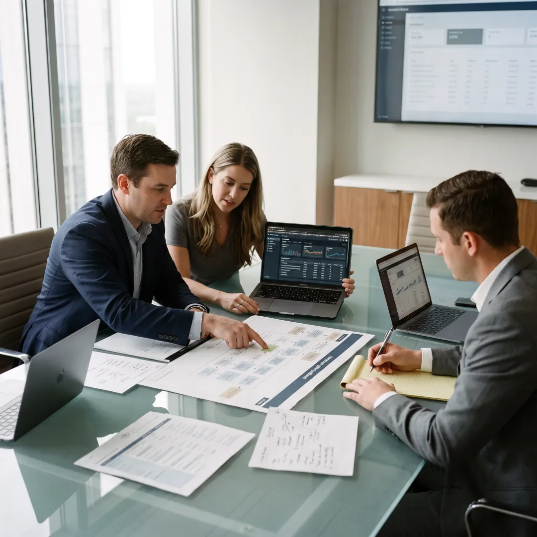 Financial operations team planning automation