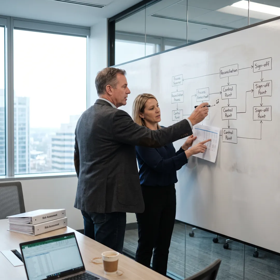 Consultants mapping financial reporting controls