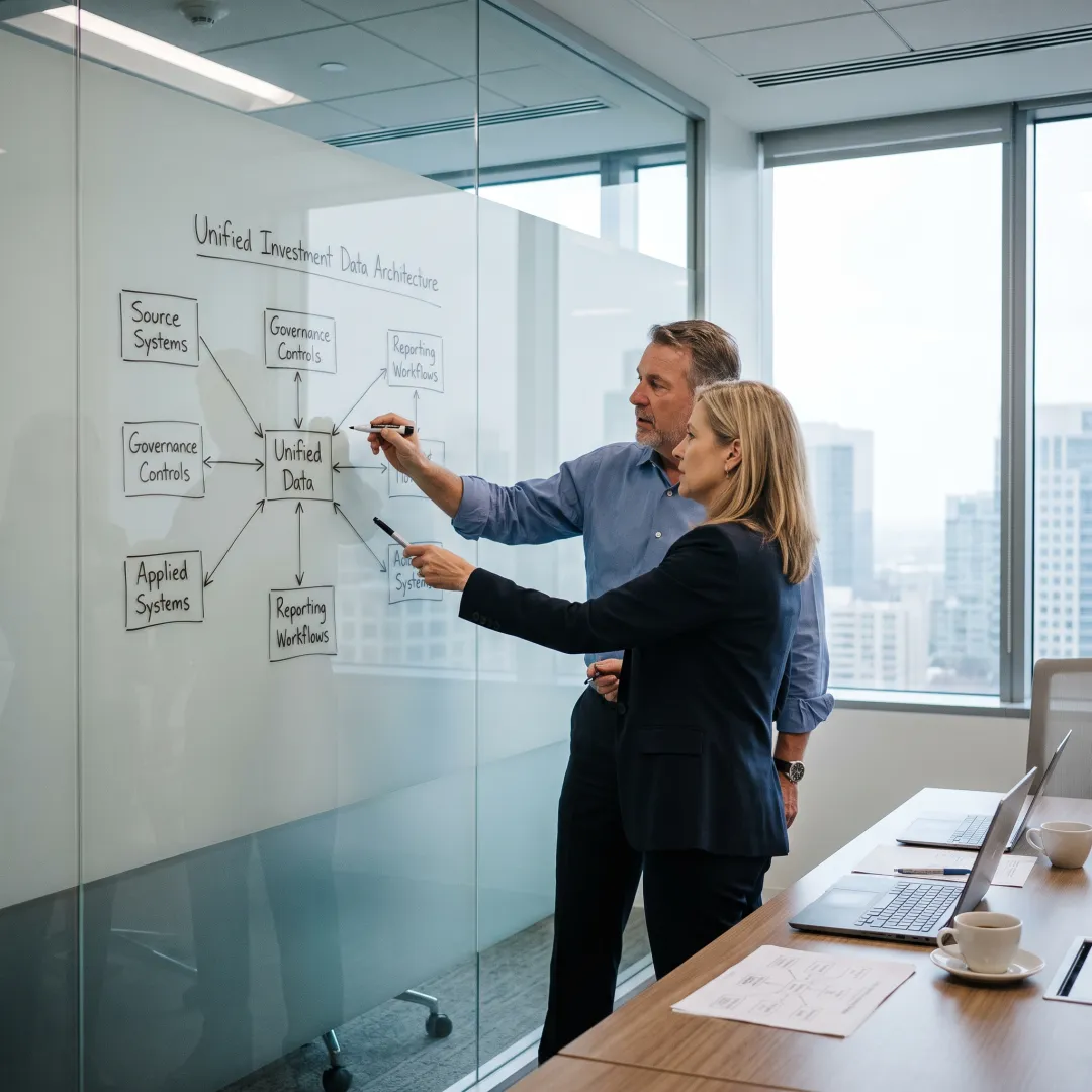 Consultants mapping investment data architecture