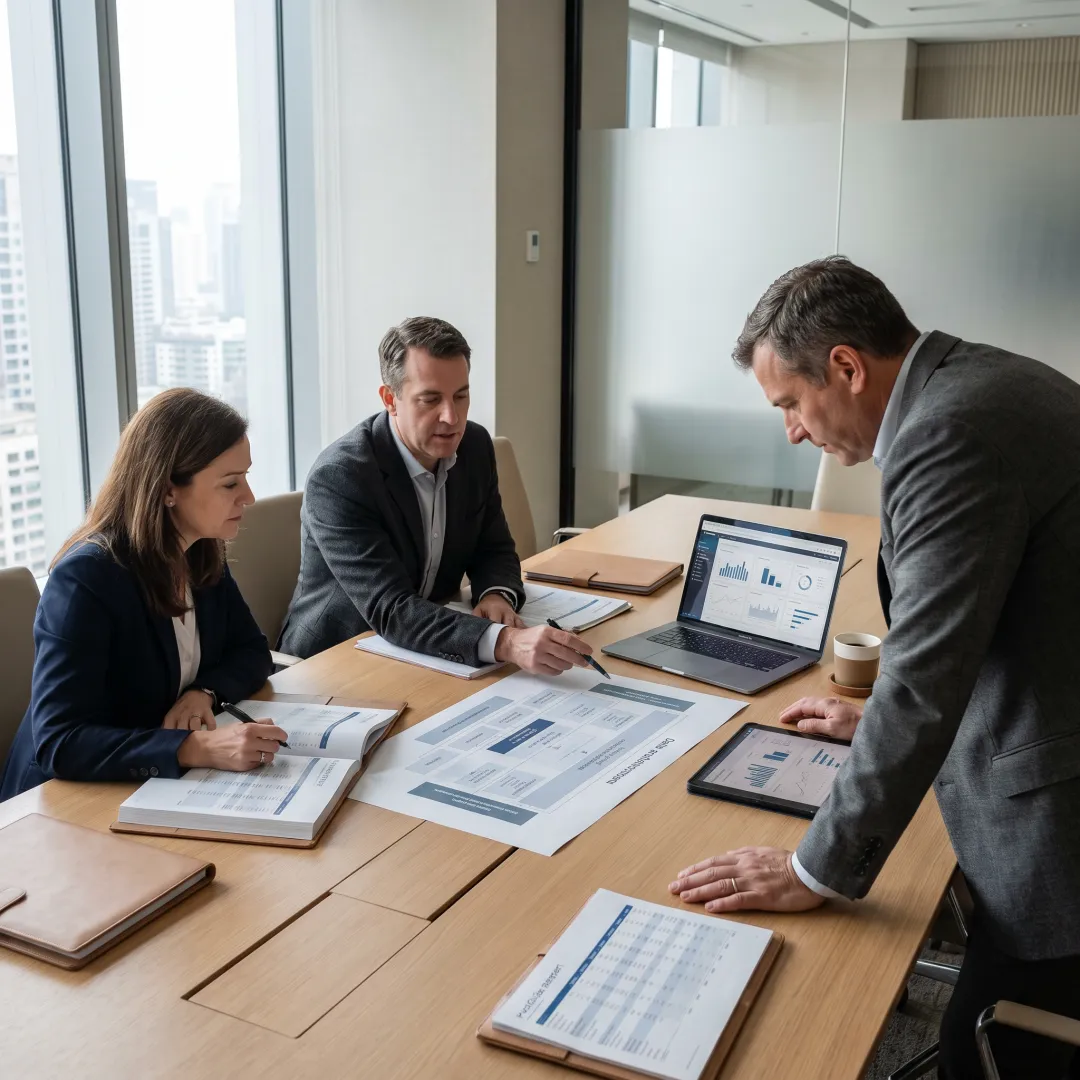 Consultants mapping a financial risk data strategy