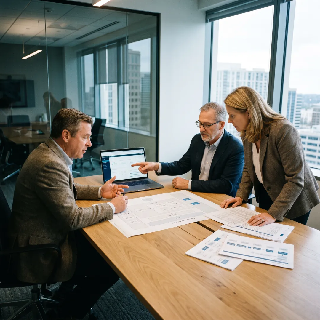 Consultants mapping a financial technology platform strategy