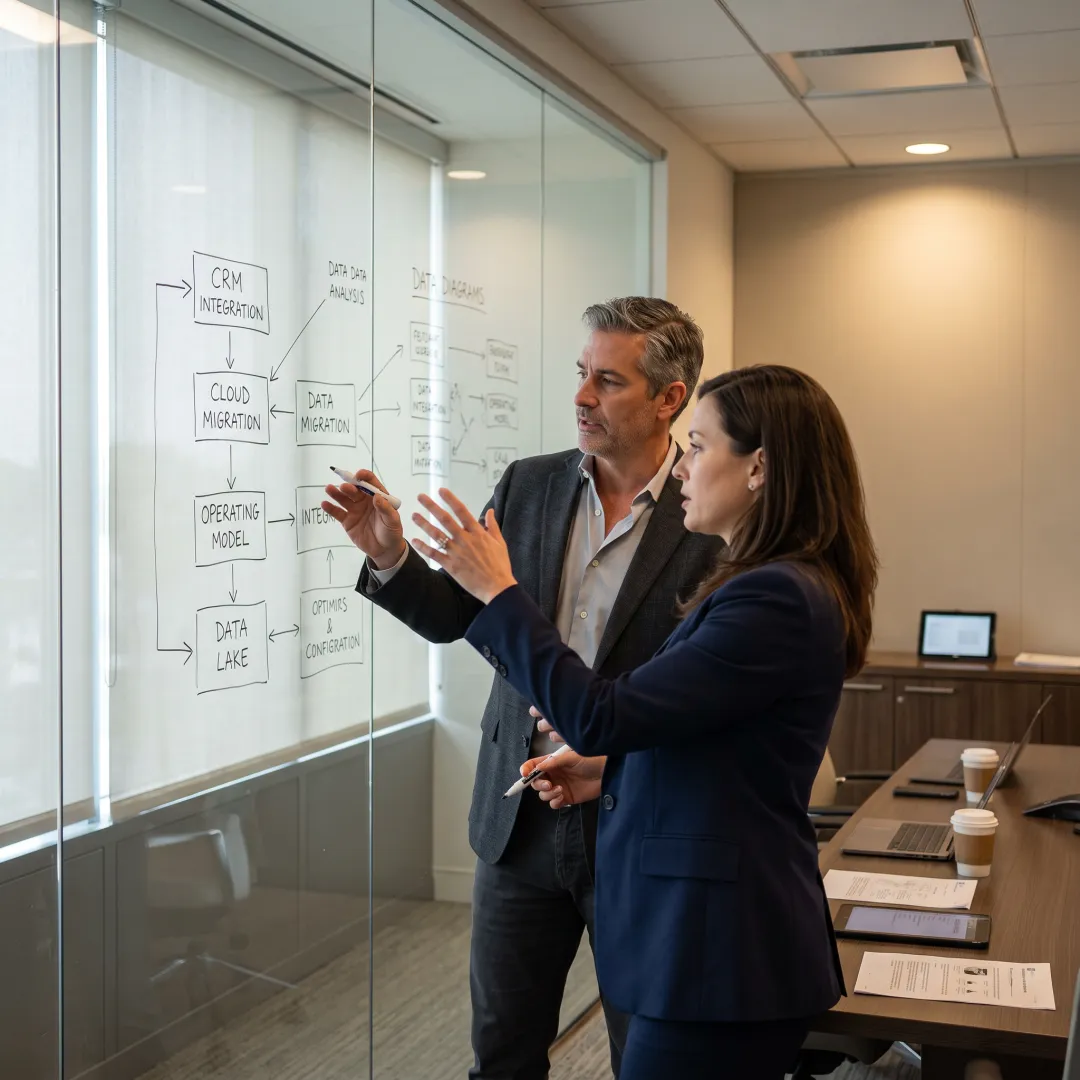 Consultants mapping an investment technology transformation plan