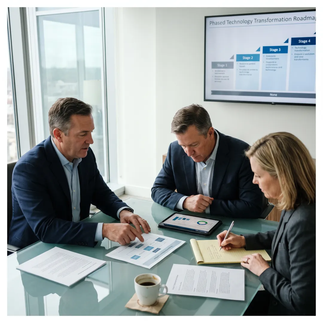 Consultants planning a financial technology transformation