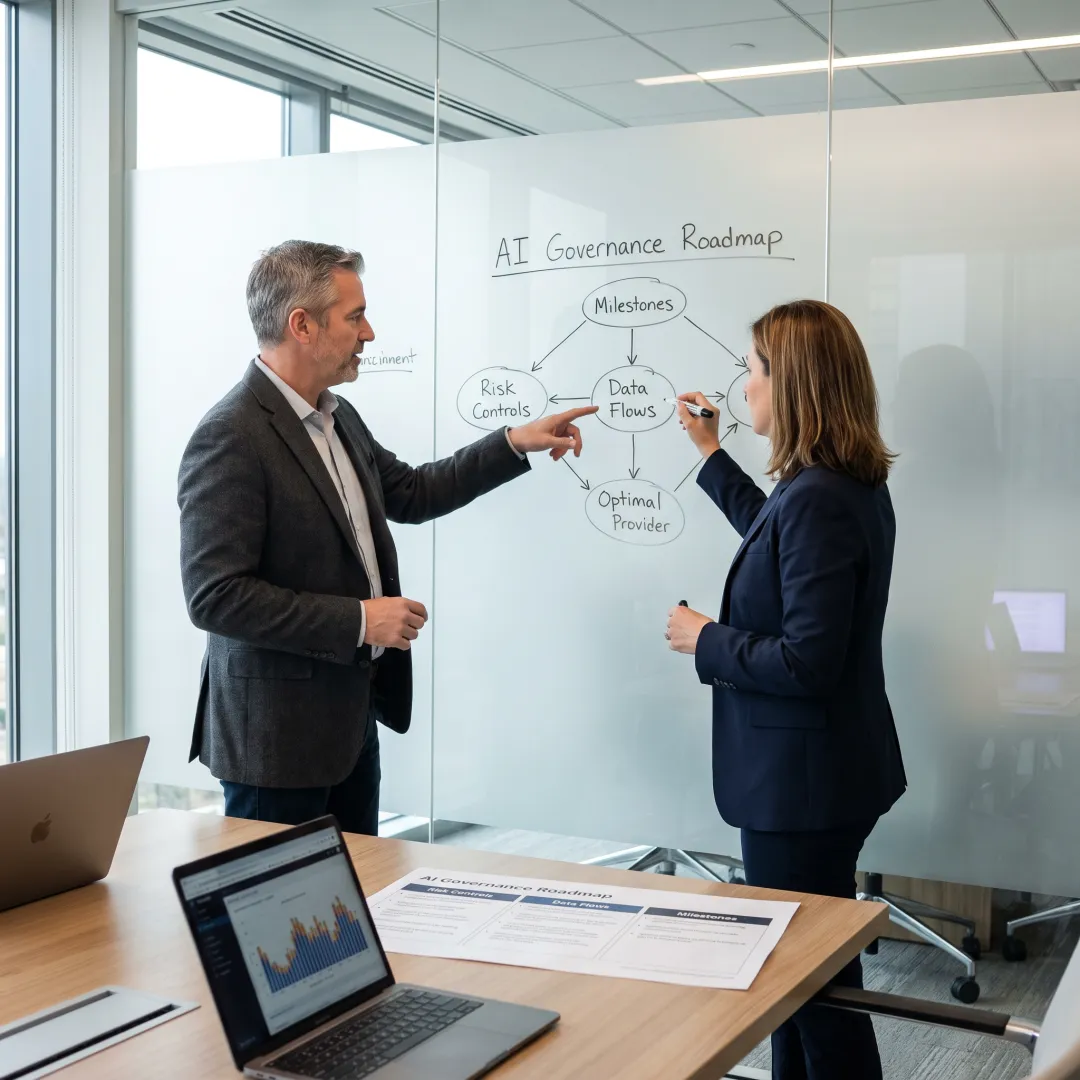 Consultants developing an AI governance roadmap