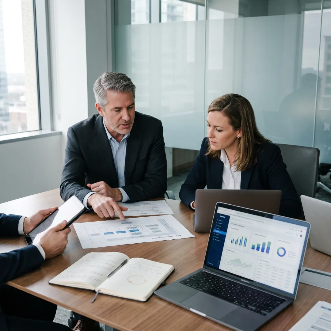 Consultants planning a financial technology transformation