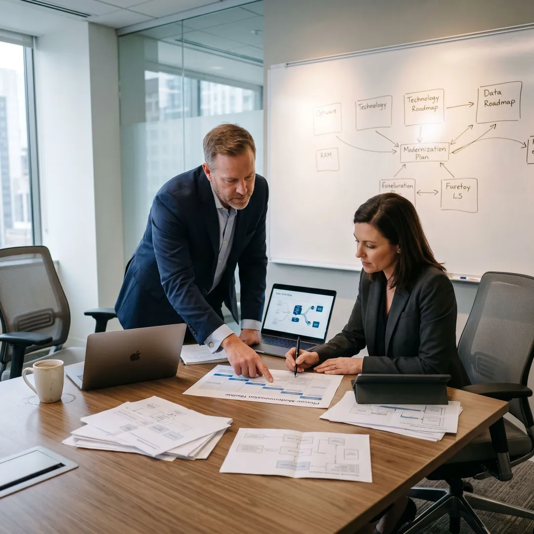 Consultants planning financial systems modernization