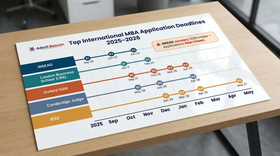 Top international MBA programs 2025-2026 multi-round application deadlines timeline