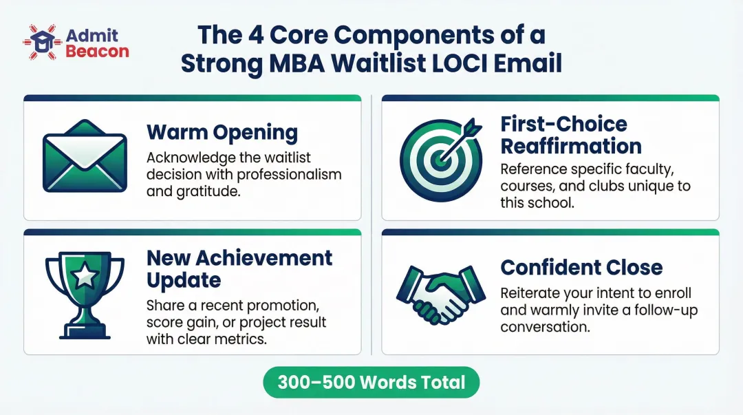 Four core components of an effective MBA letter of continued interest LOCI