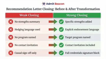 Five changes that transform a weak recommendation letter closing into a strong one