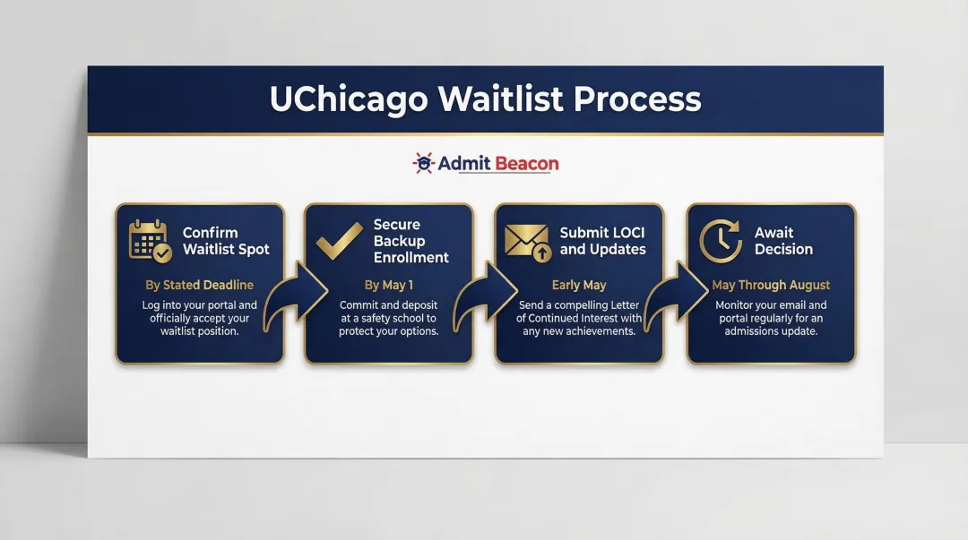 UChicago waitlist process timeline from May 1 deposit deadline through summer notification