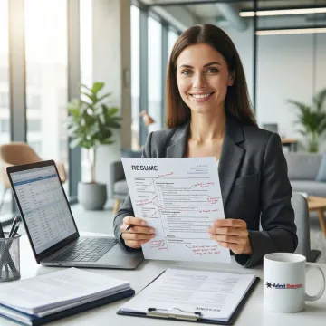 Professional consultant reviewing and refining a candidate's MBA resume