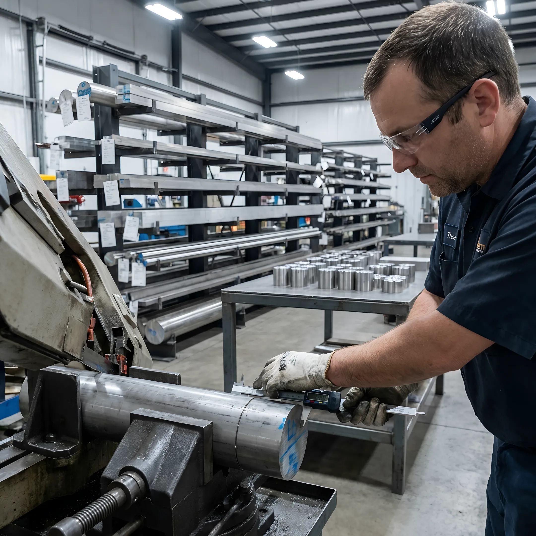 Precision-cut alloy bar prepared for machining
