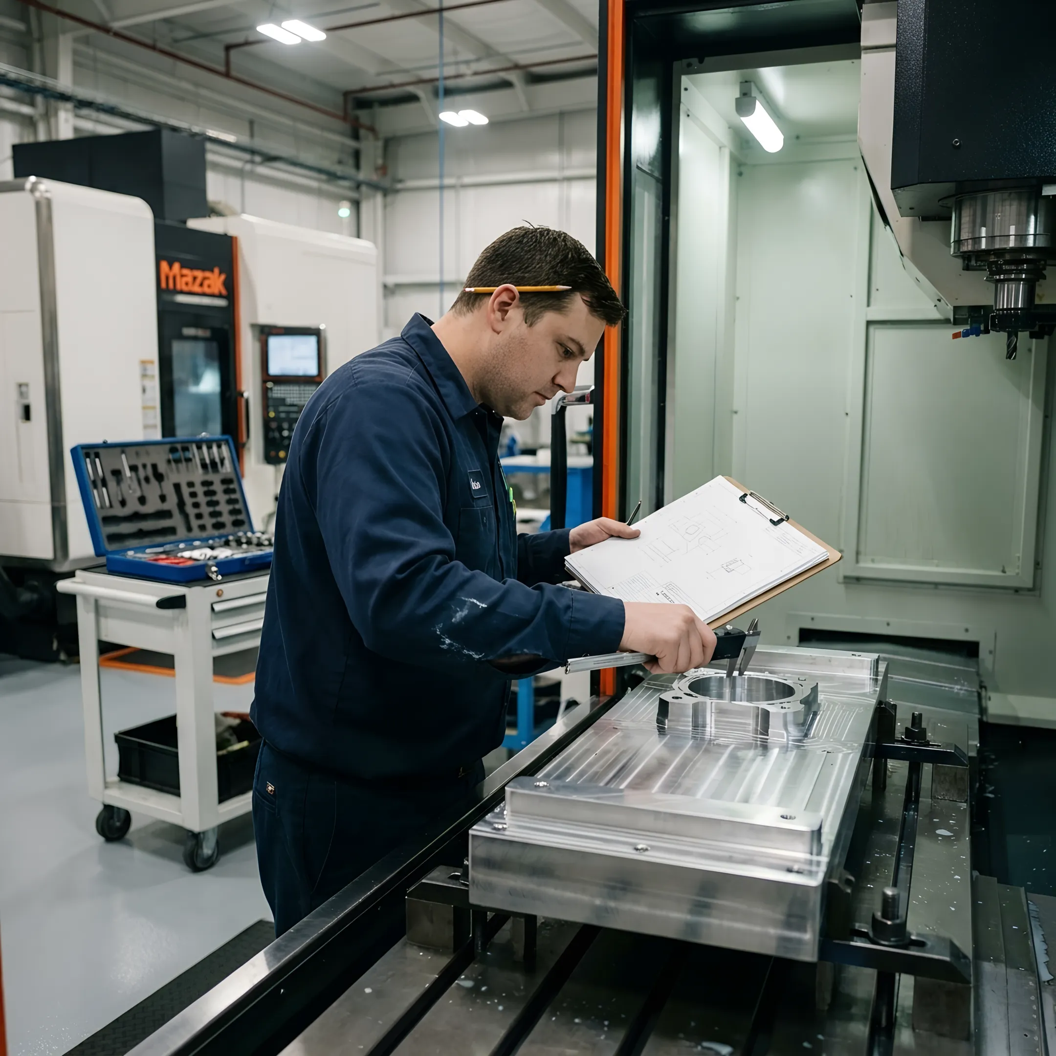 Precision metal part prepared for machining