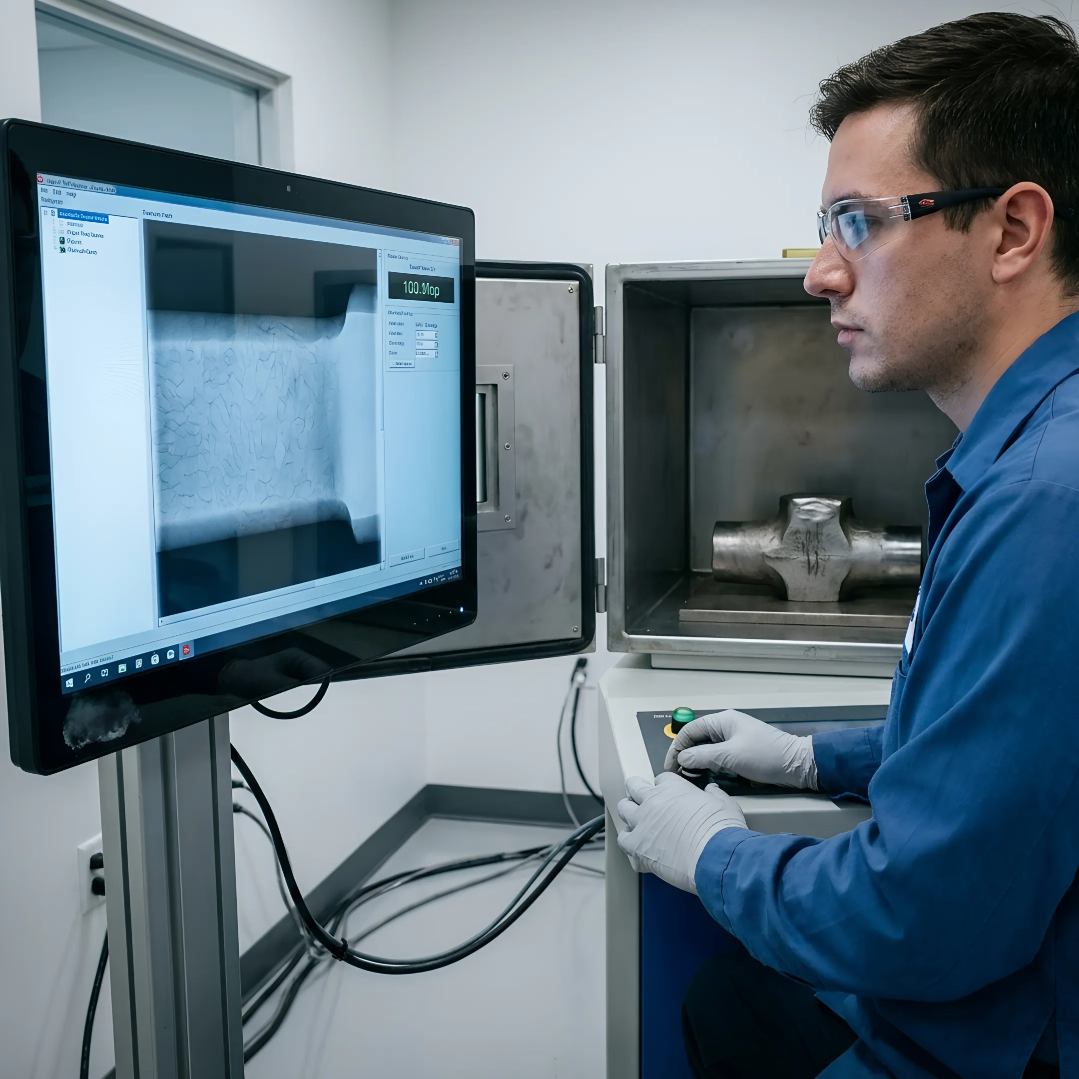 Radiographic inspection of a forged alloy component