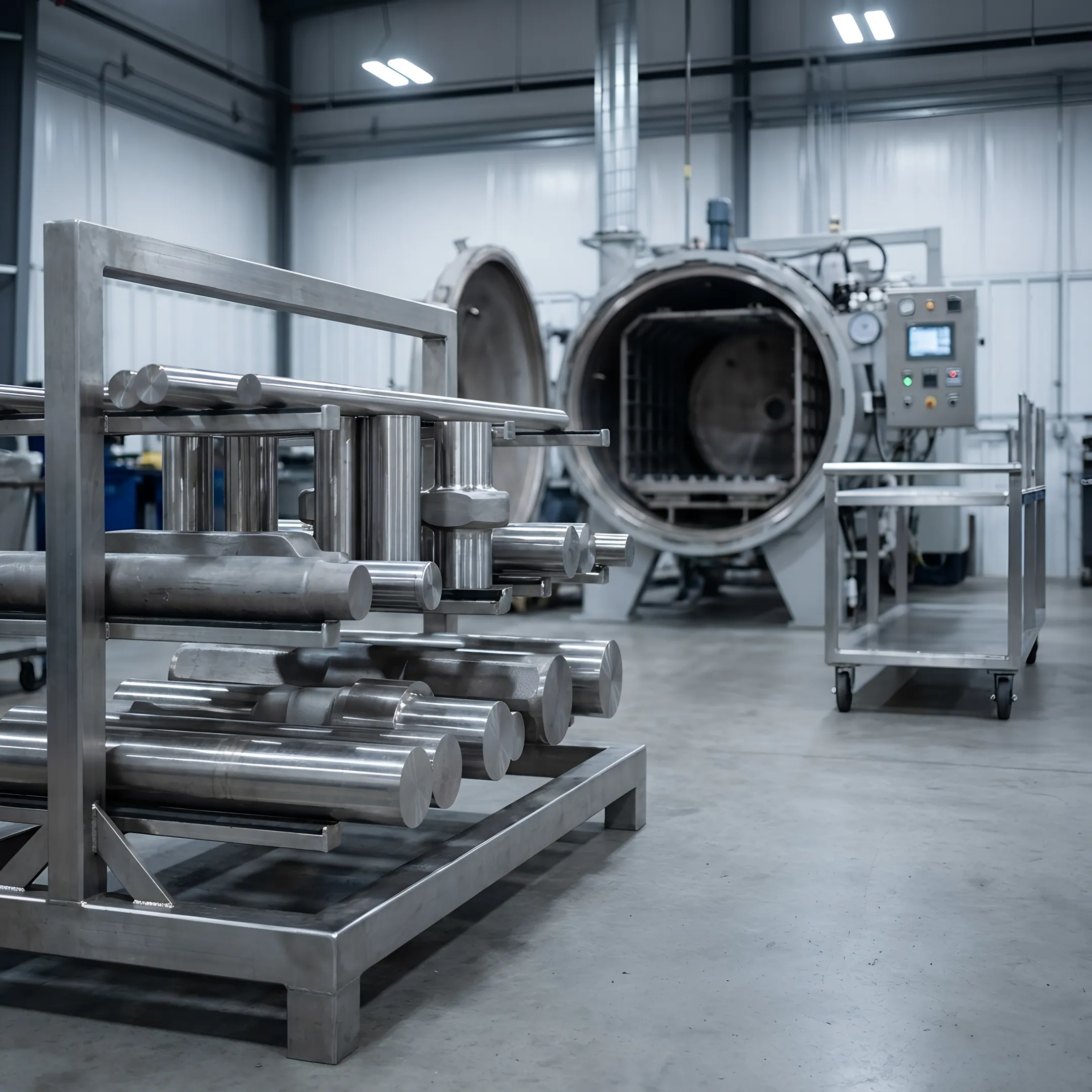 Alloy components prepared for vacuum heat treatment
