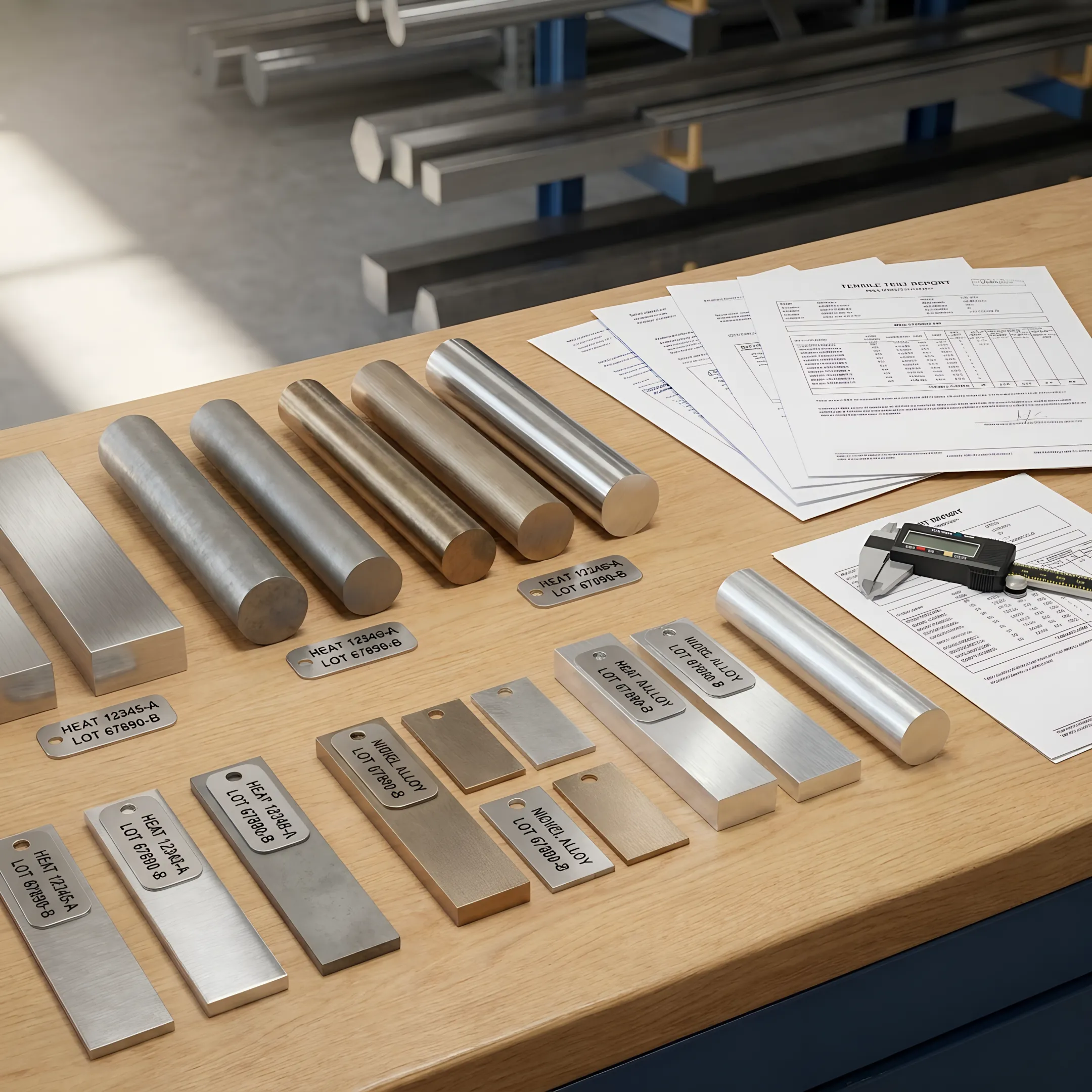Metal alloy samples prepared for material verification