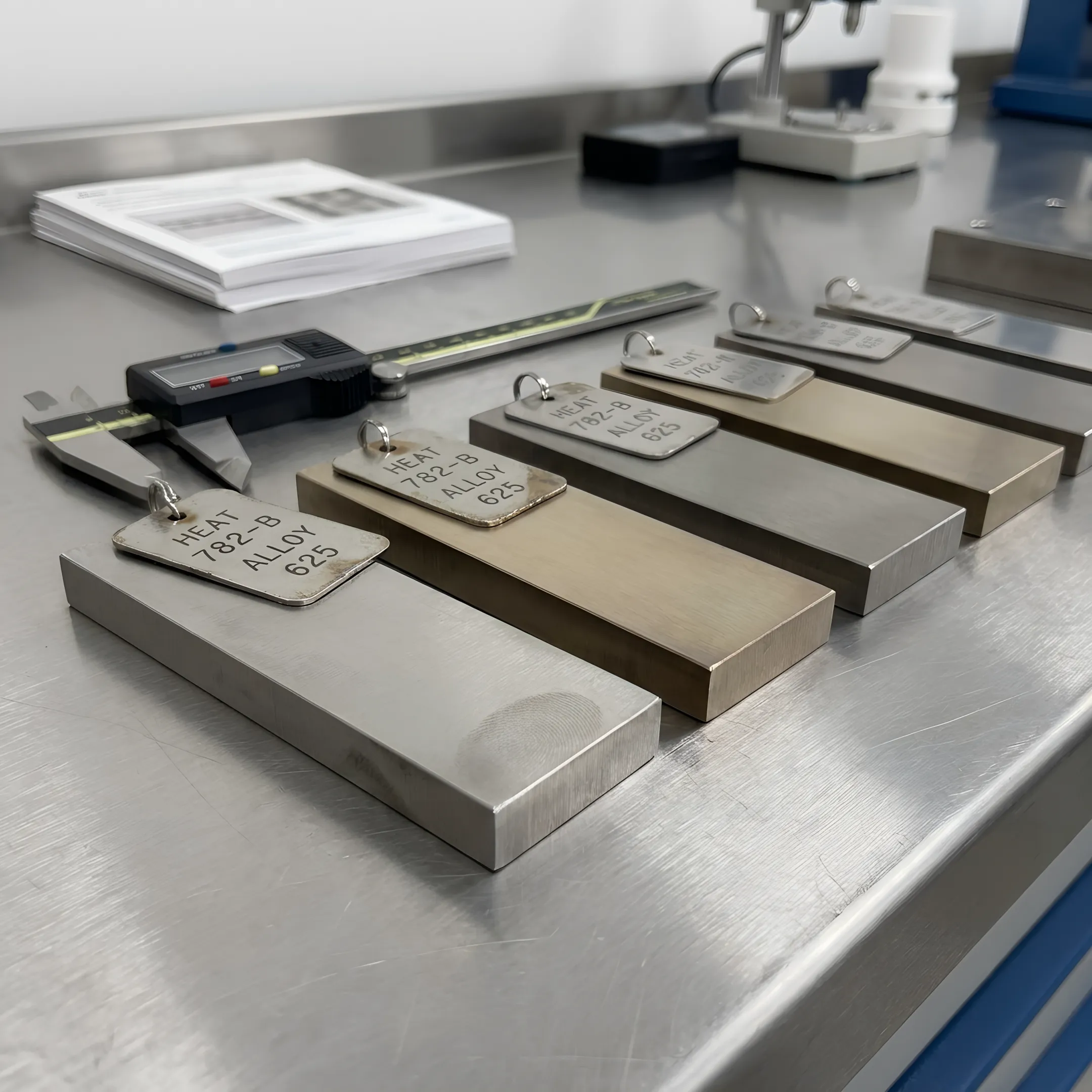 Prepared metal samples for material testing