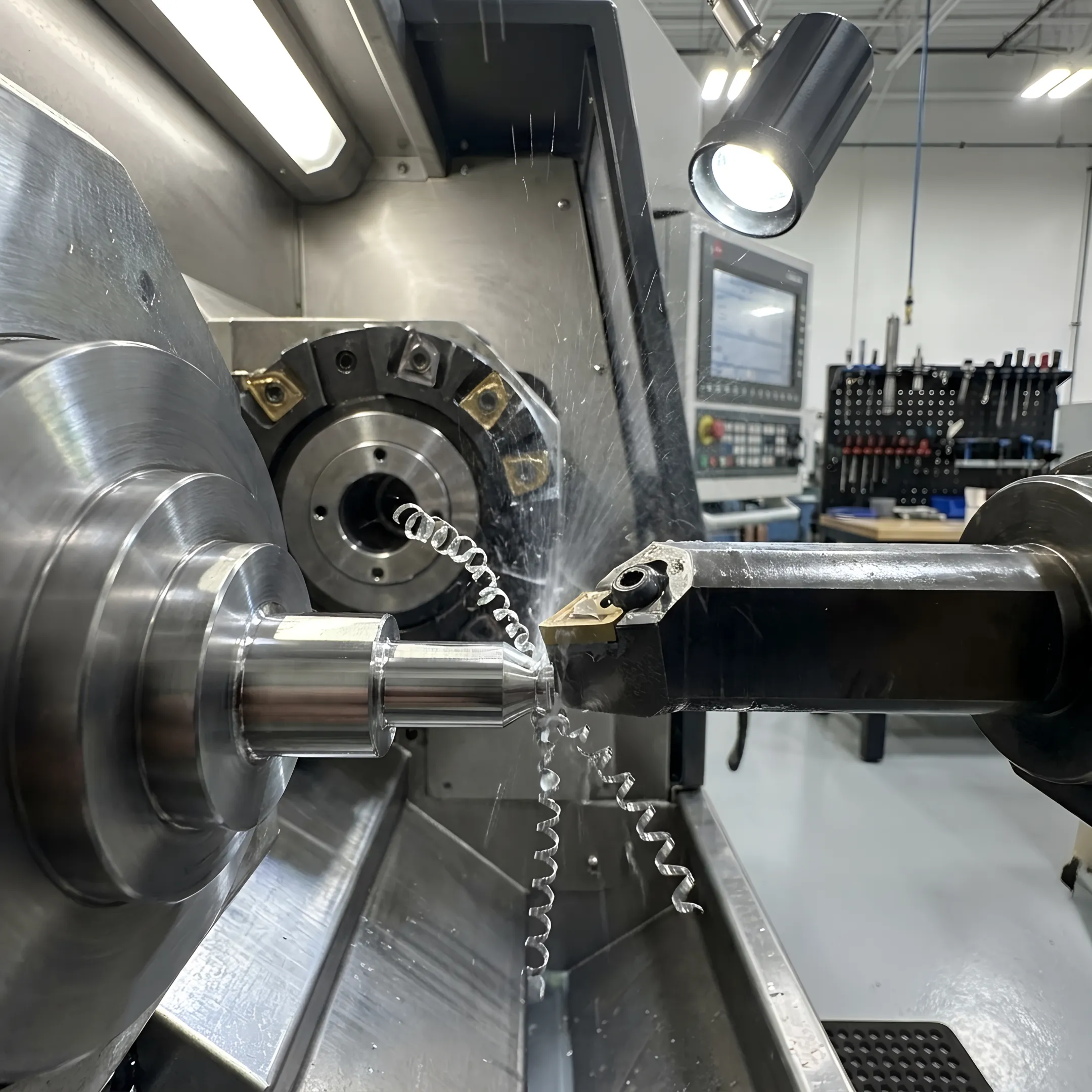 Swiss precision machining of a metal component