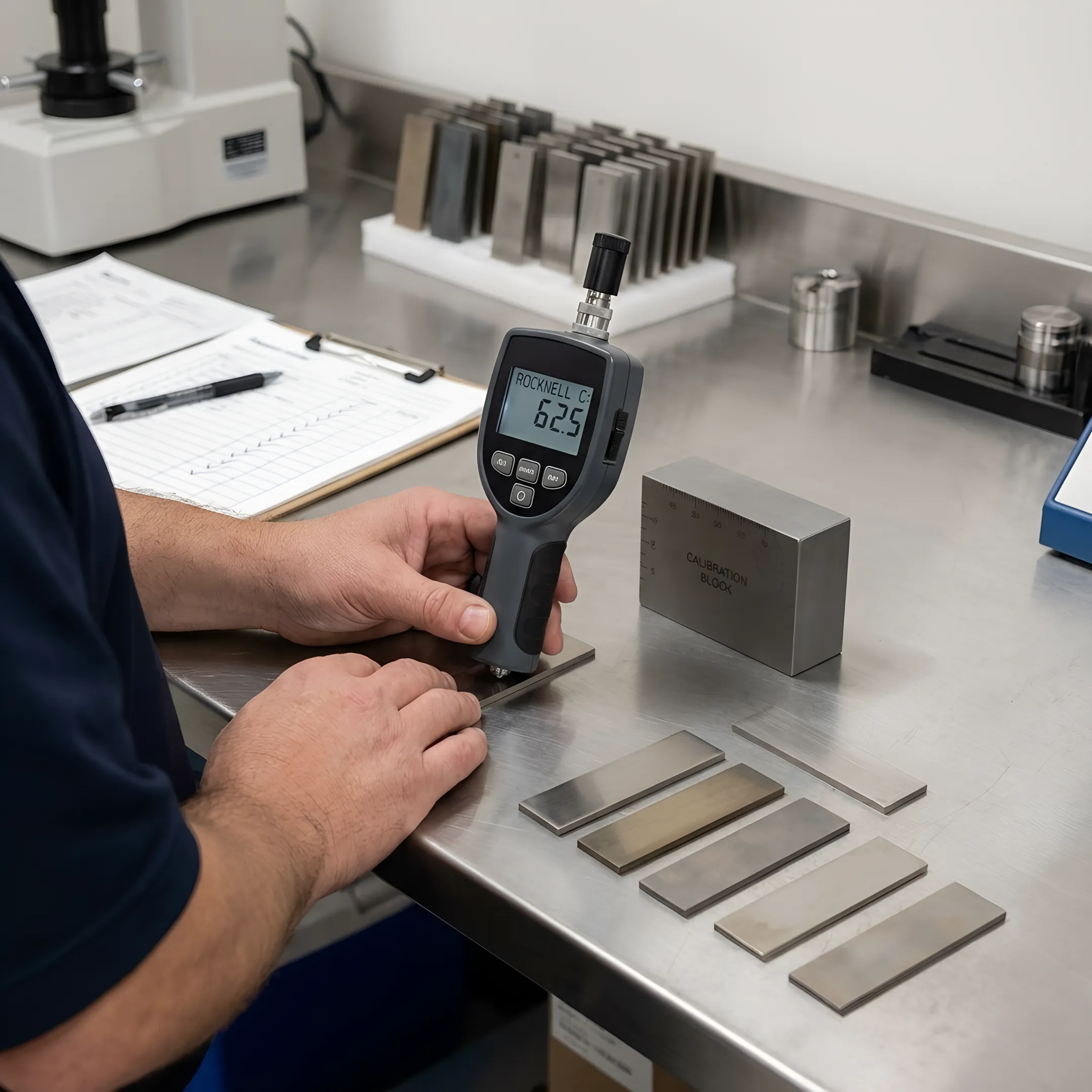 Alloy sample prepared for hardness verification