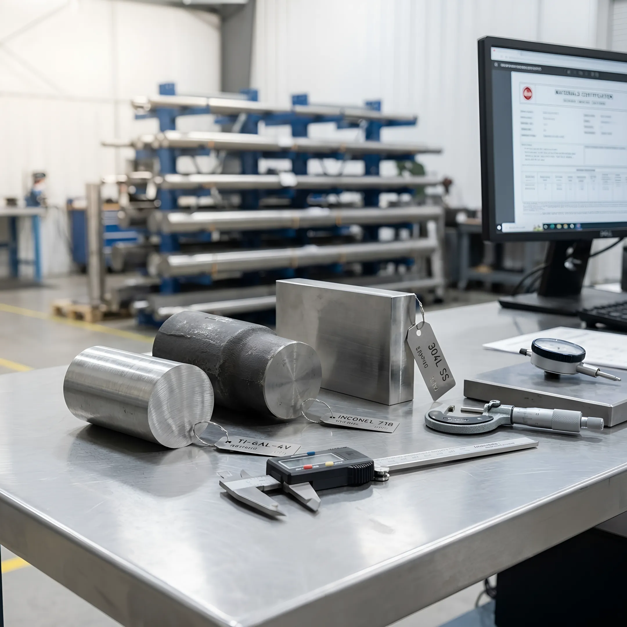 Precision-machined metal components ready for inspection