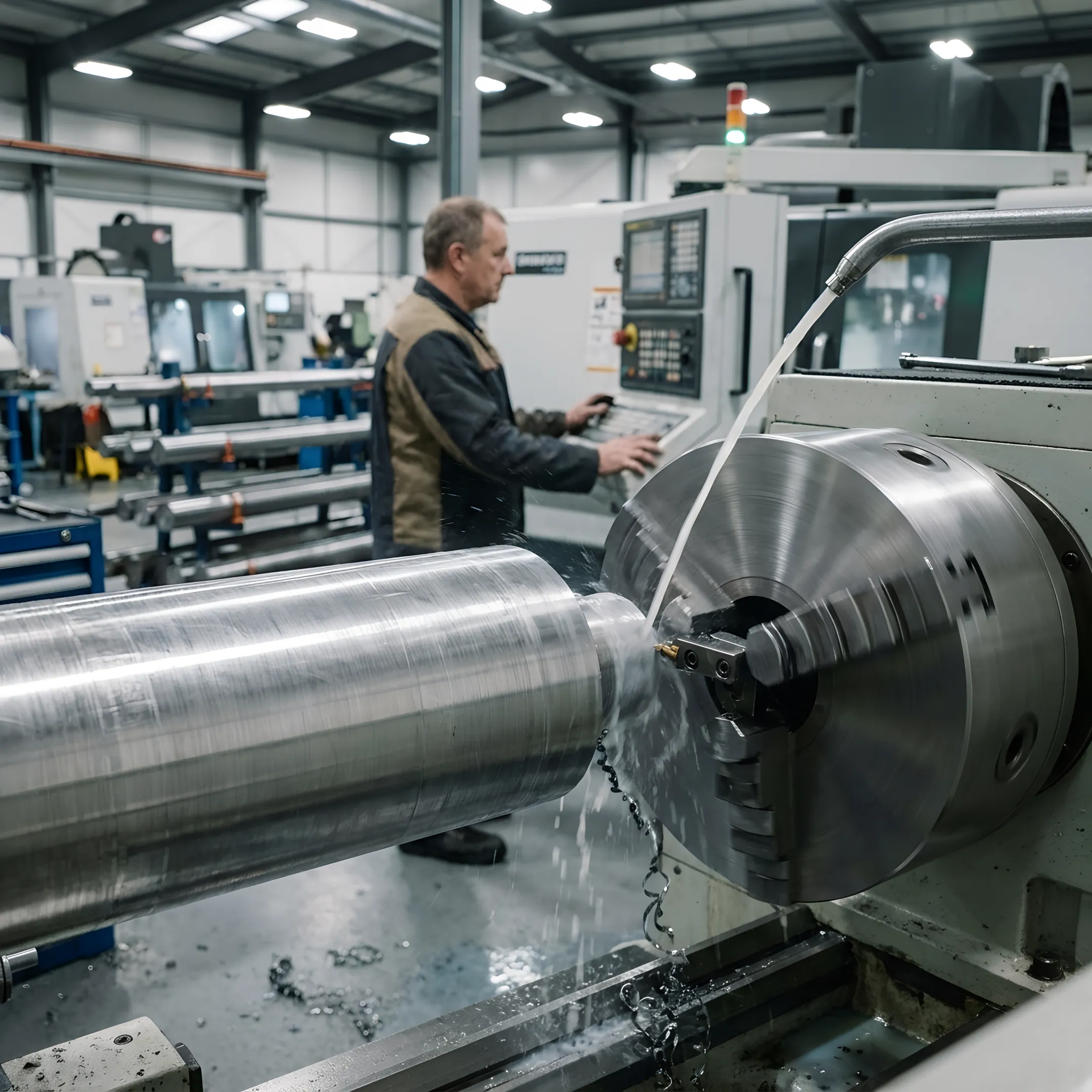 Large diameter CNC machining of an alloy metal component