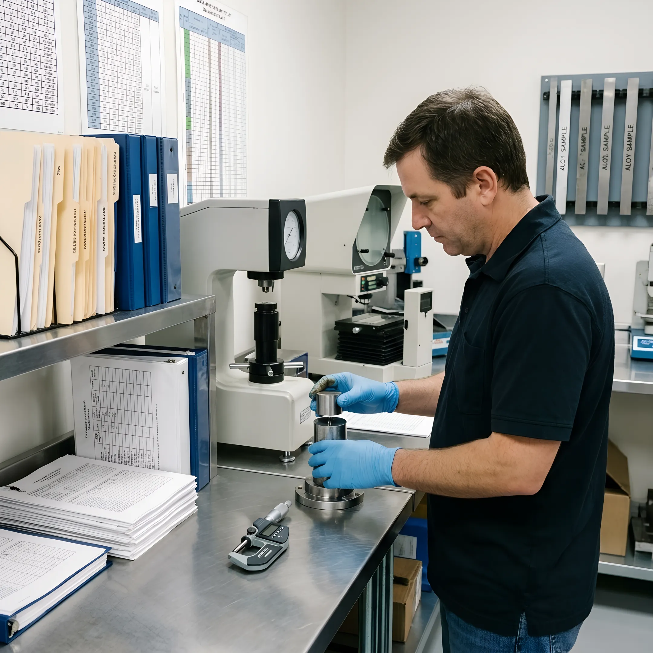 Laboratory testing of alloy material