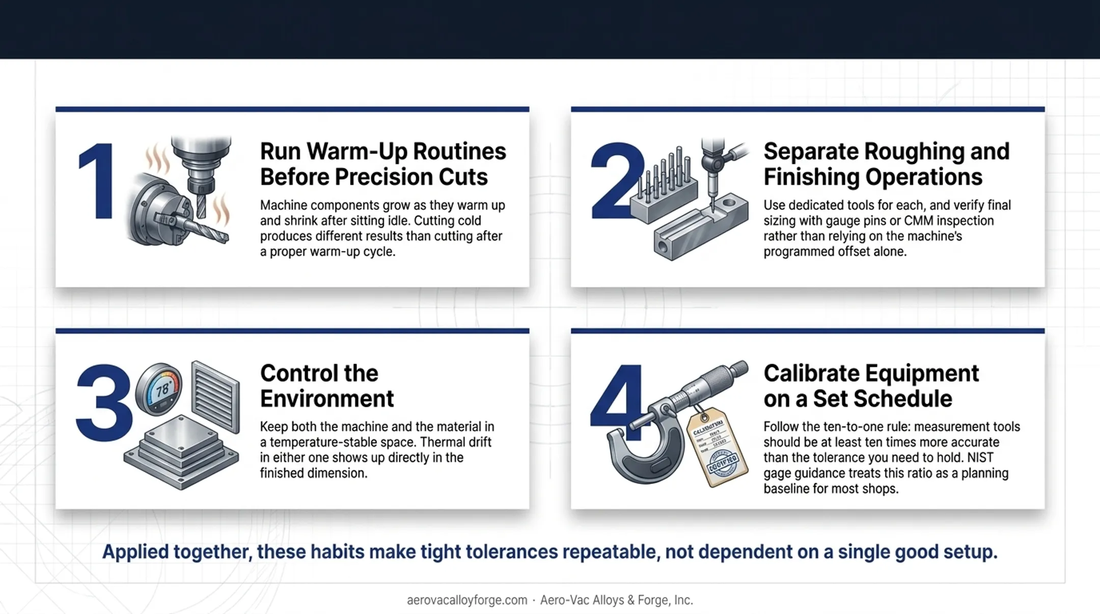 Four best practices for holding tight machining tolerances process flow