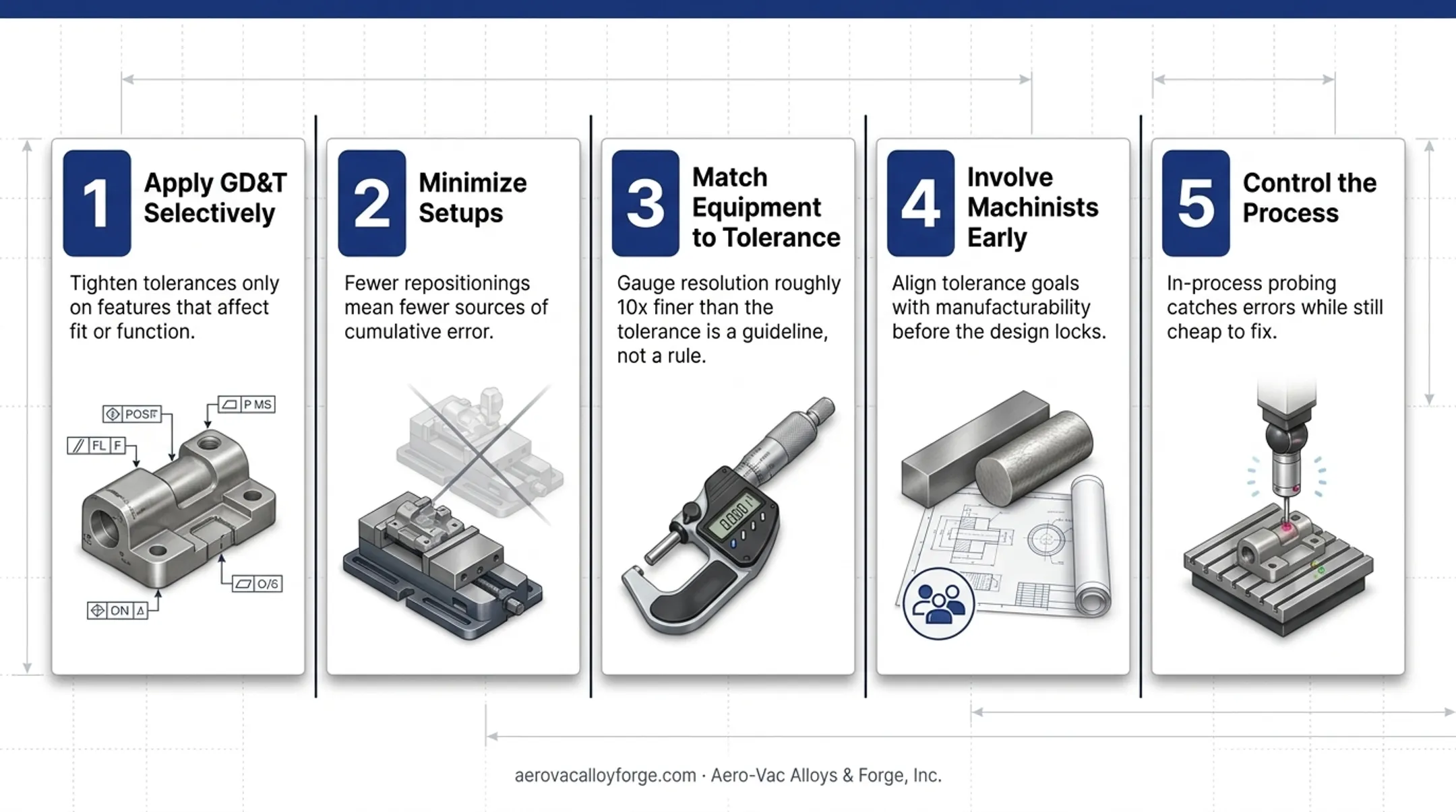 Five best practices for maintaining tight machining tolerances process flow
