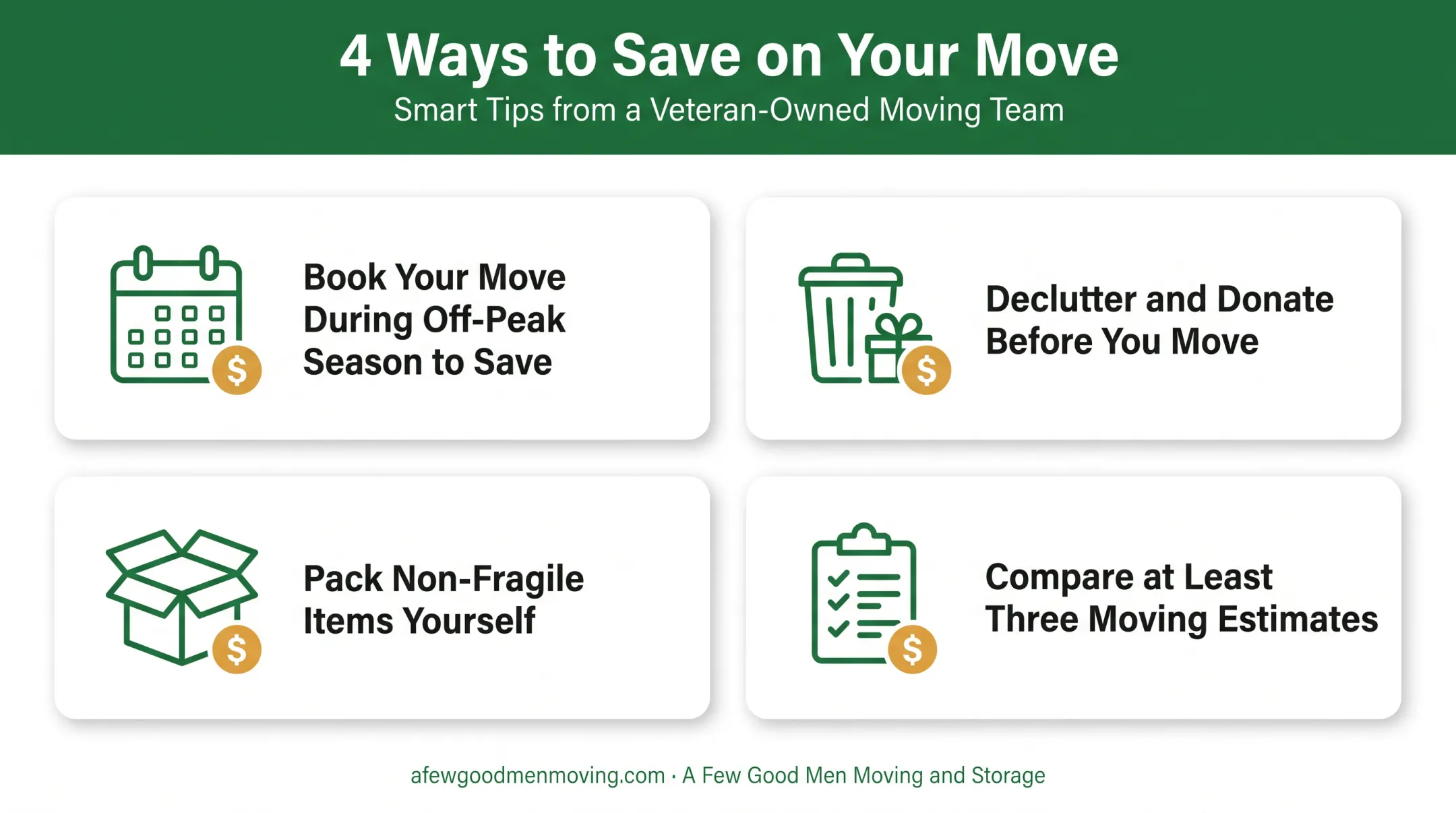 Four money-saving tips for booking a Maryland moving company
