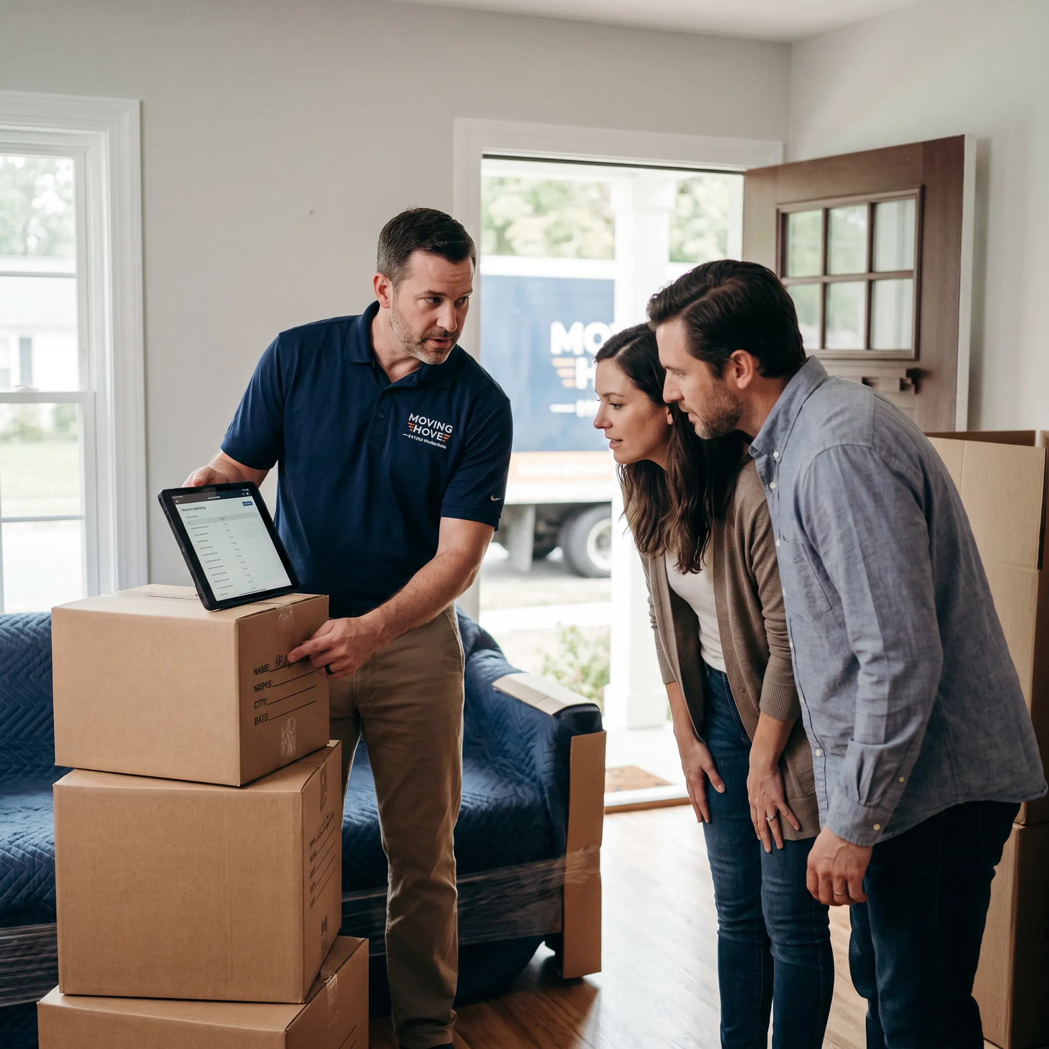 Movers planning a residential relocation